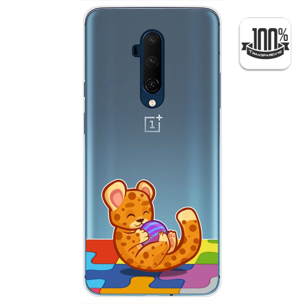 Funda Gel Transparente para Oneplus 7T Pro diseño Leopardo Dibujos