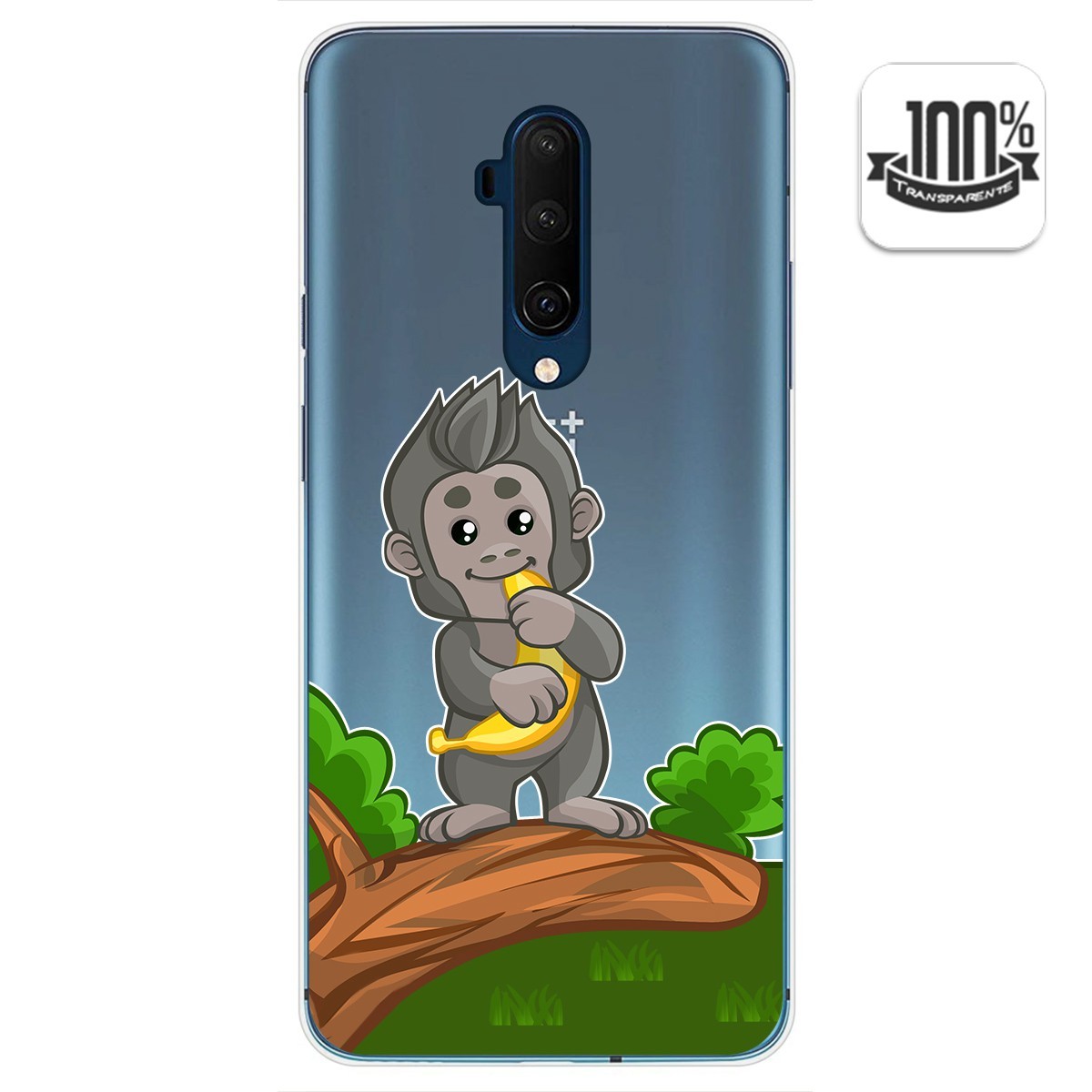 Funda Gel Transparente para Oneplus 7T Pro diseño Mono Dibujos