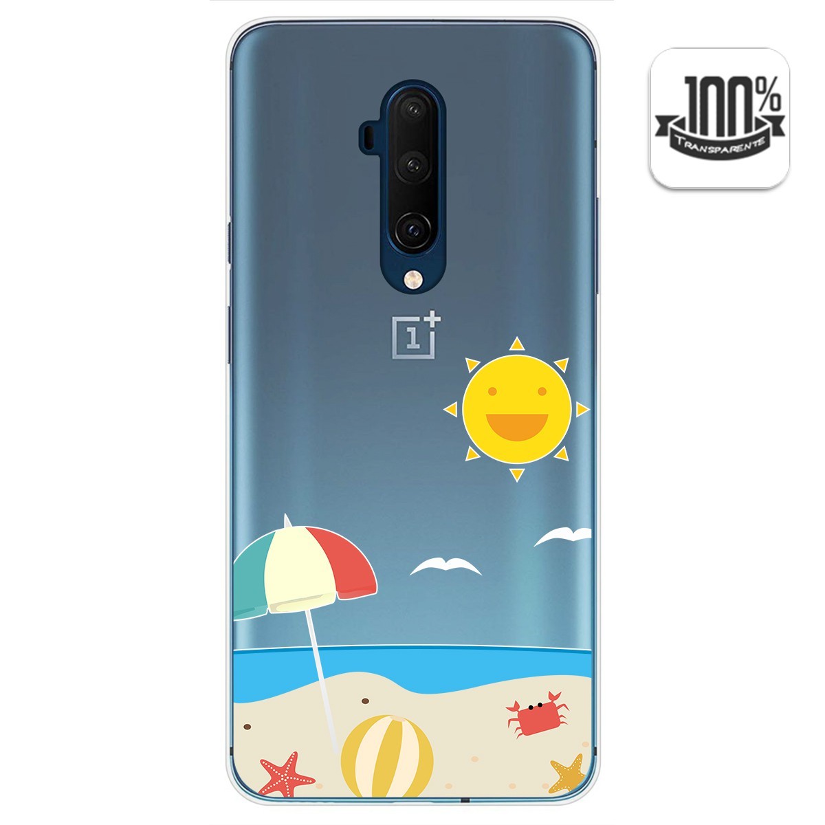 Funda Gel Transparente para Oneplus 7T Pro diseño Playa Dibujos