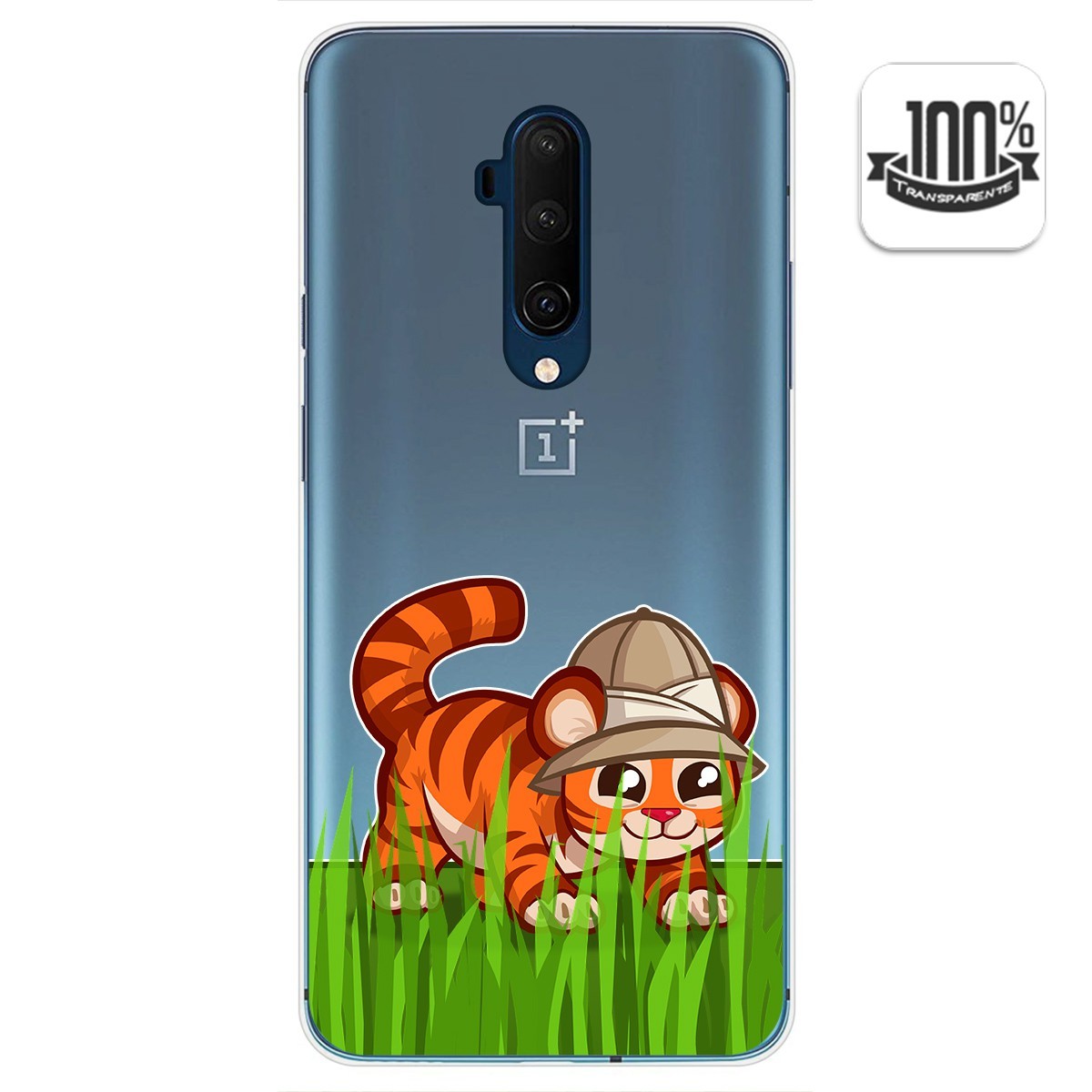 Funda Gel Transparente para Oneplus 7T Pro diseño Tigre Dibujos