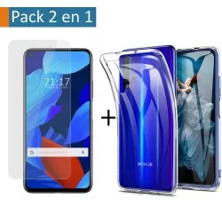 Pack 2 En 1 Funda Gel Transparente + Protector Cristal Templado para Huawei Nova 5T / Honor 20