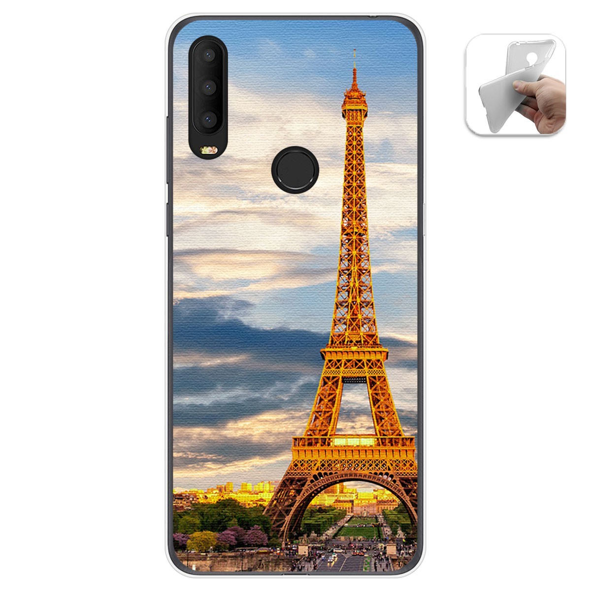 Funda Gel Tpu para Alcatel 3X 2020 diseño Paris Dibujos