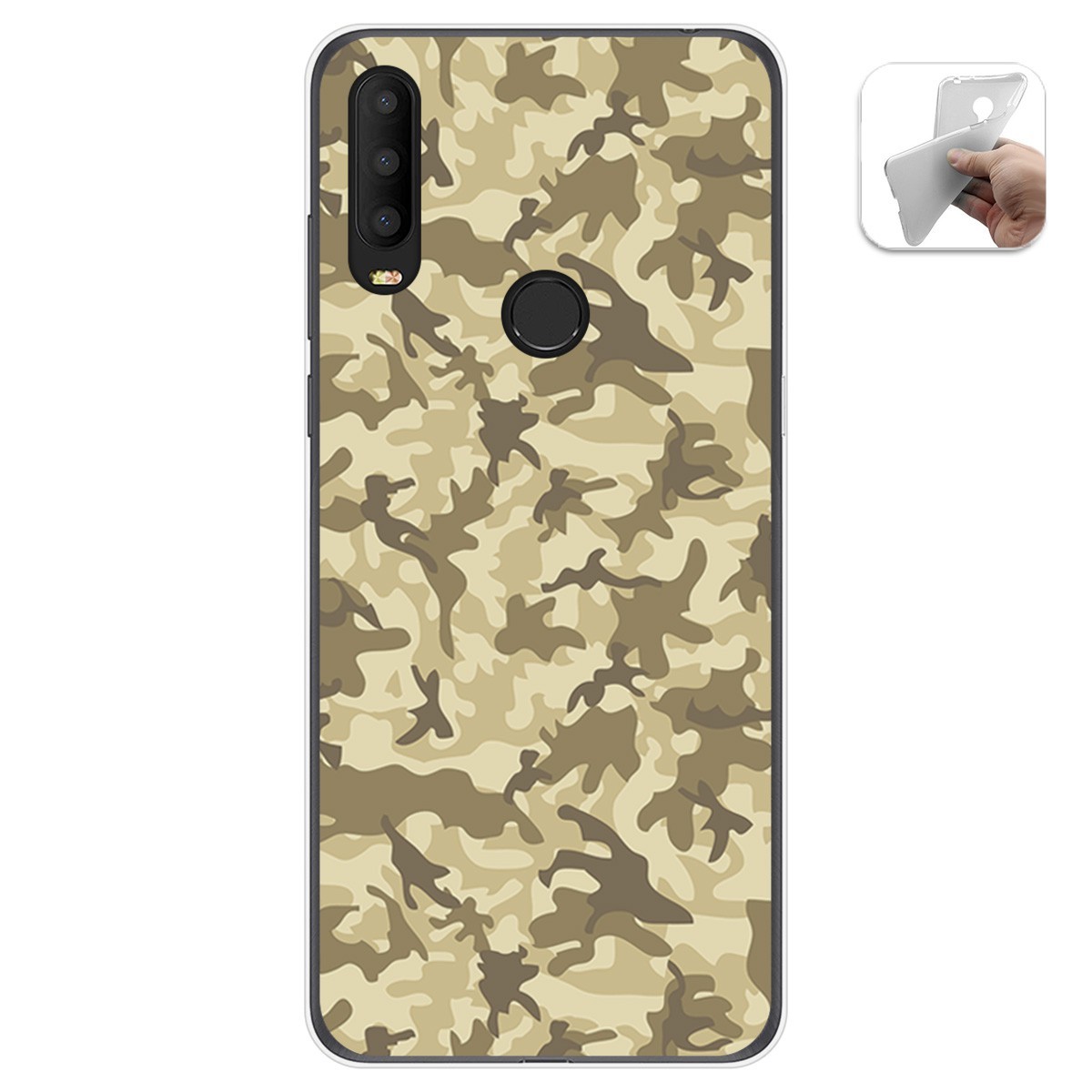 Funda Gel Tpu para Alcatel 3X 2020 diseño Sand Camuflaje Dibujos