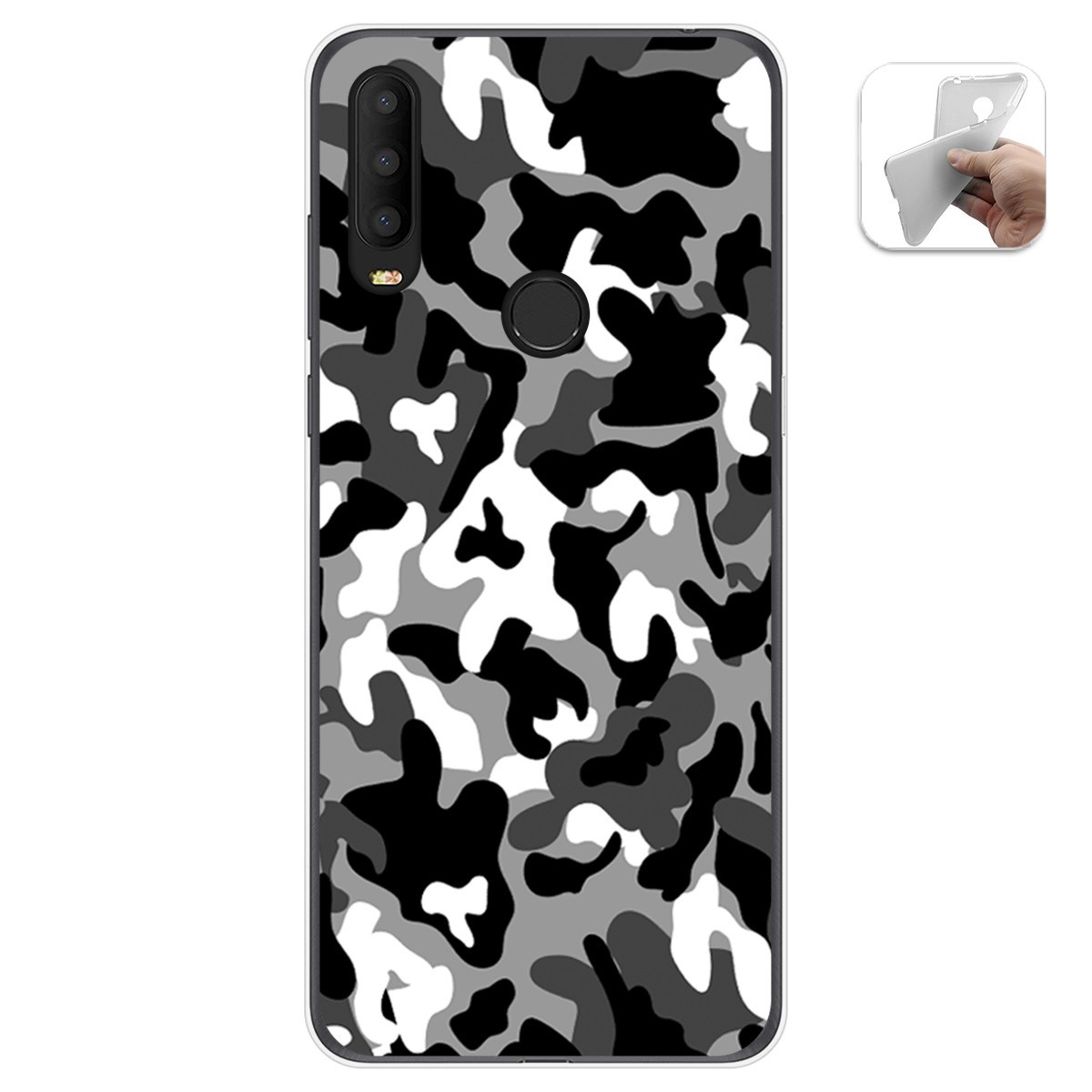 Funda Gel Tpu para Alcatel 3X 2020 diseño Snow Camuflaje Dibujos