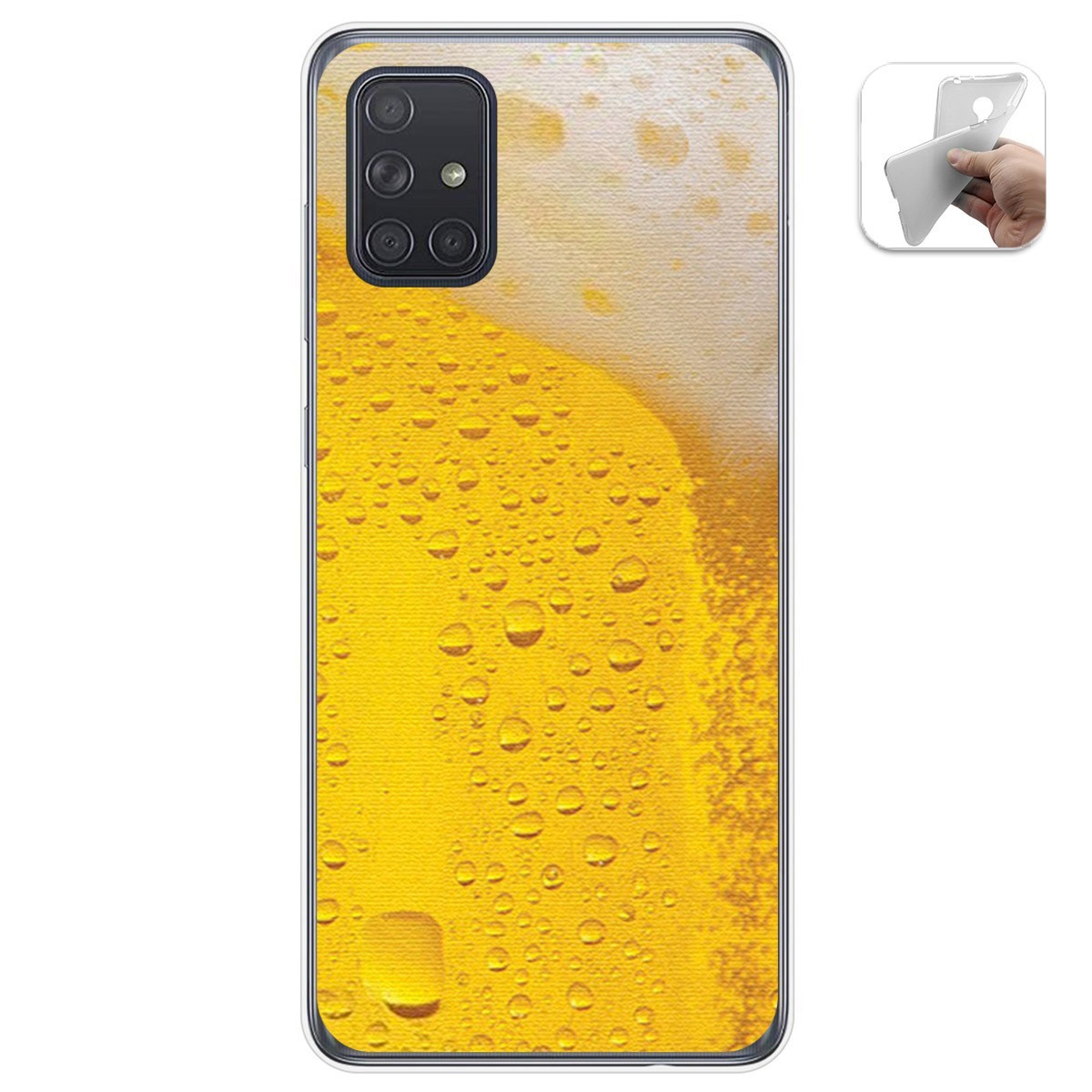 Funda Gel Tpu para Samsung Galaxy A71 diseño Cerveza Dibujos