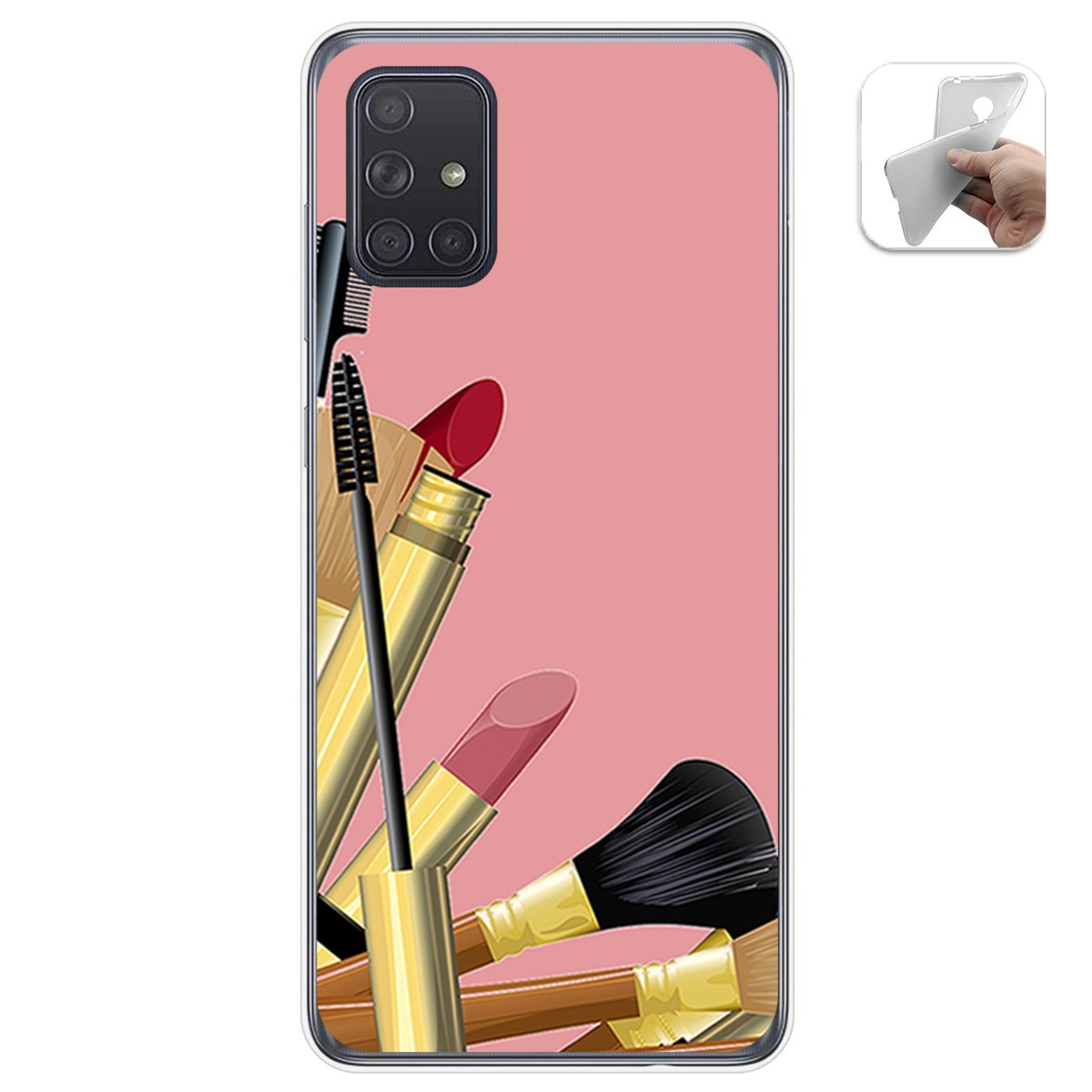 Funda Gel Tpu para Samsung Galaxy A71 diseño Brochas Dibujos