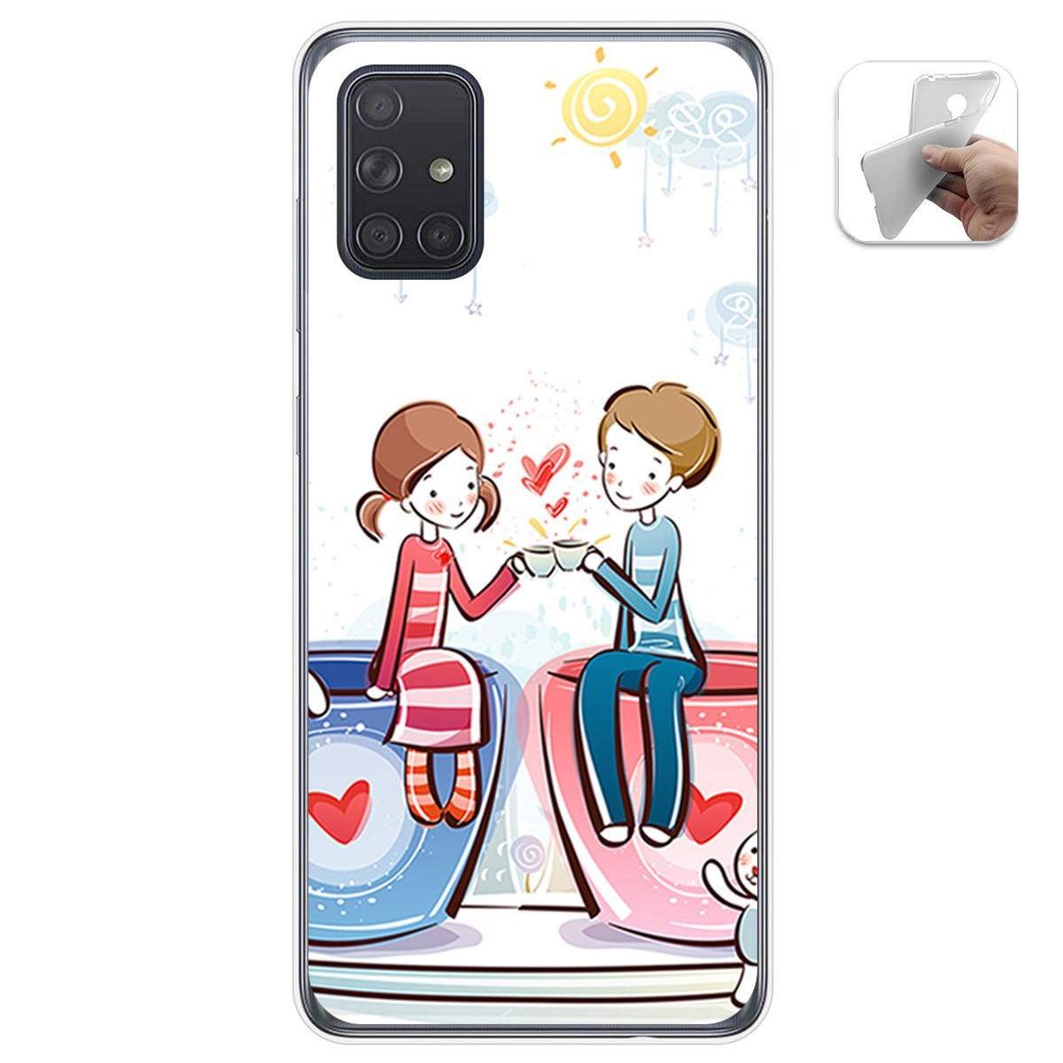 Funda Gel Tpu para Samsung Galaxy A71 diseño Café Dibujos