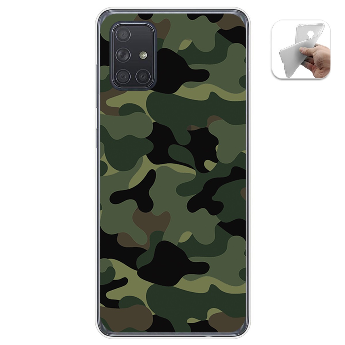 Funda Gel Tpu para Samsung Galaxy A71 diseño Camuflaje Dibujos