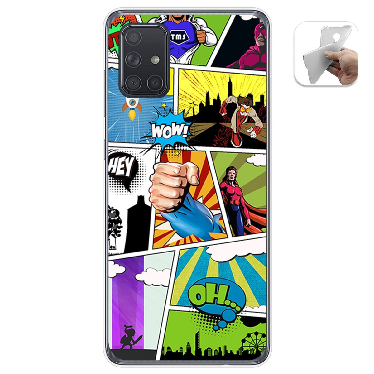 Funda Gel Tpu para Samsung Galaxy A71 diseño Comic Dibujos