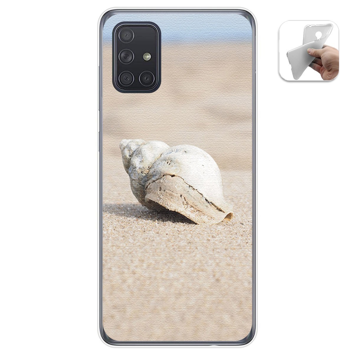 Funda Gel Tpu para Samsung Galaxy A71 diseño Concha Dibujos