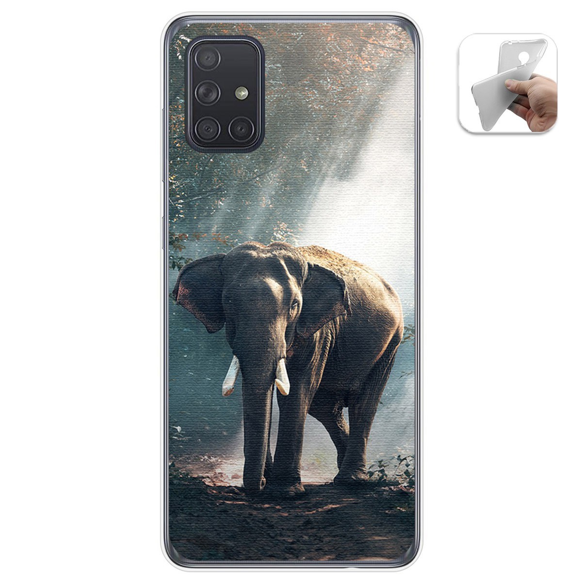 Funda Gel Tpu para Samsung Galaxy A71 diseño Elefante Dibujos