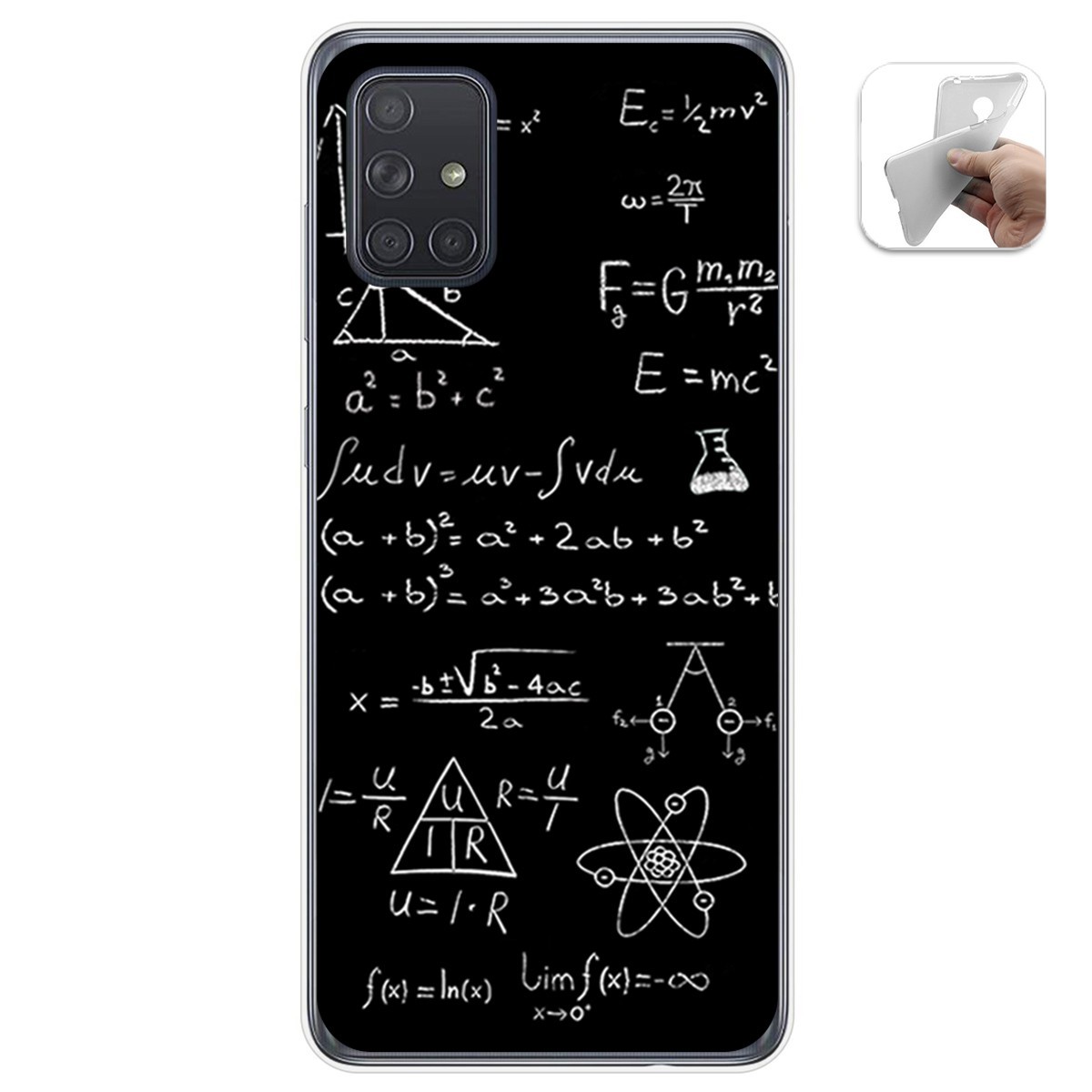 Funda Gel Tpu para Samsung Galaxy A71 diseño Formulas Dibujos