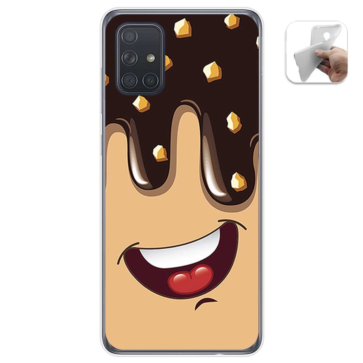 Funda Gel Tpu para Samsung Galaxy A71 diseño Helado Chocolate Dibujos