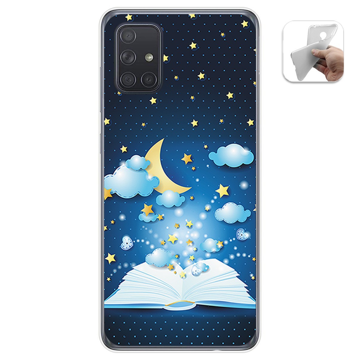 Funda Gel Tpu para Samsung Galaxy A71 diseño Libro Cuentos Dibujos