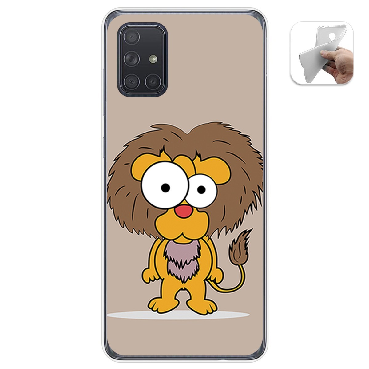 Funda Gel Tpu para Samsung Galaxy A71 diseño Leon Dibujos