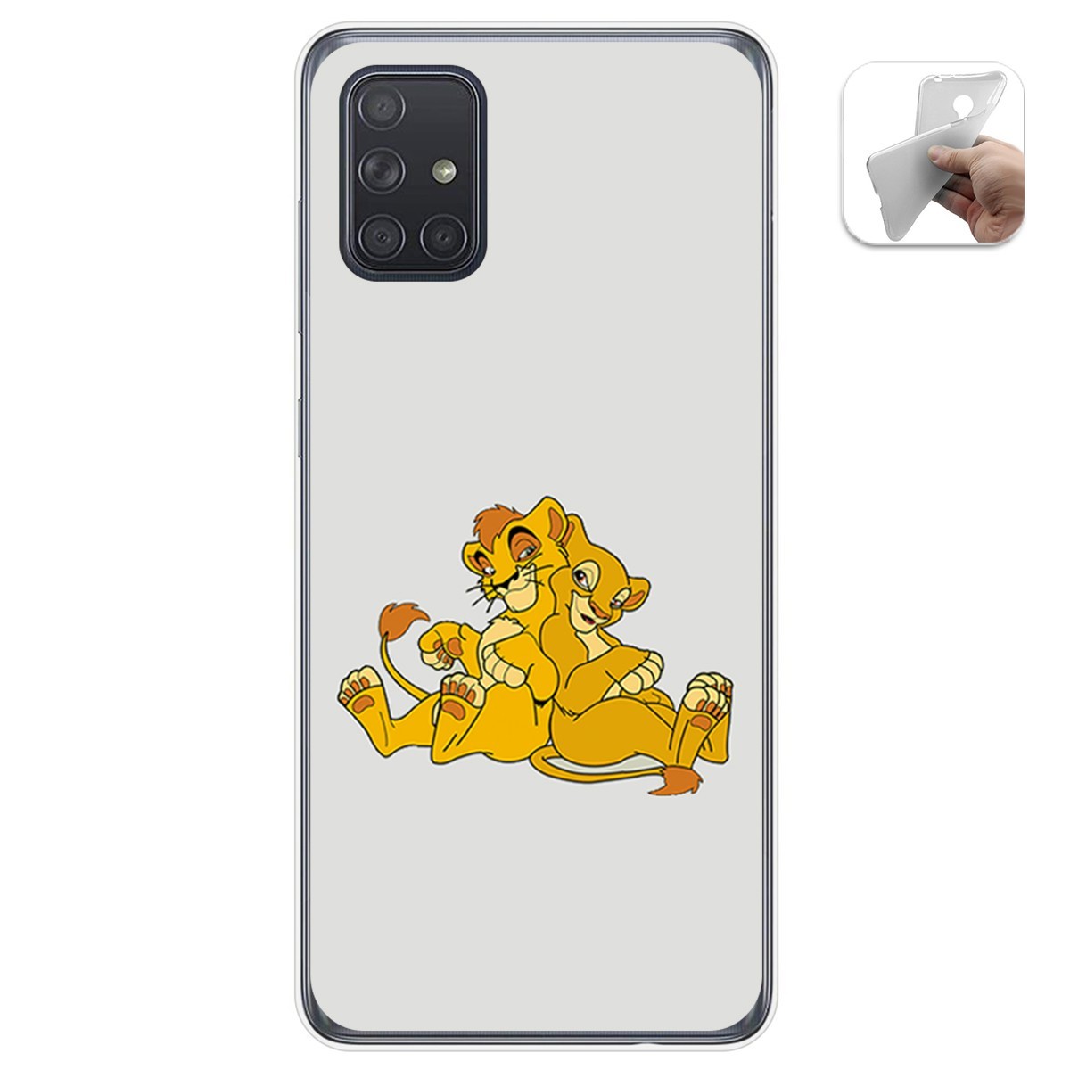 Funda Gel Tpu para Samsung Galaxy A71 diseño Leones Dibujos