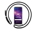 Funda Colgante Transparente para Motorola One Macro con Cordon Negro