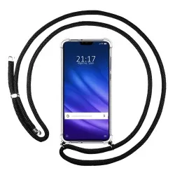 Funda Colgante Transparente para Xiaomi Mi 8 Lite con Cordon Negro