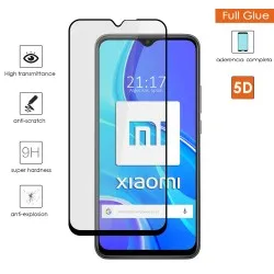 Protector Cristal Templado Completo 5D Full Glue Negro para Xiaomi Redmi 9 Vidrio