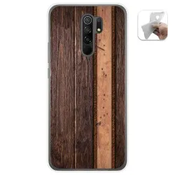 Funda Gel Tpu para Xiaomi Redmi 9 diseño Madera 05 Dibujos