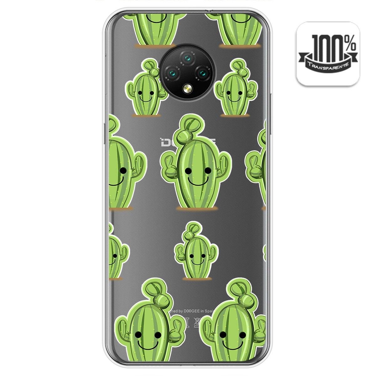 Funda Gel Transparente para Doogee X95 diseño Cactus Dibujos