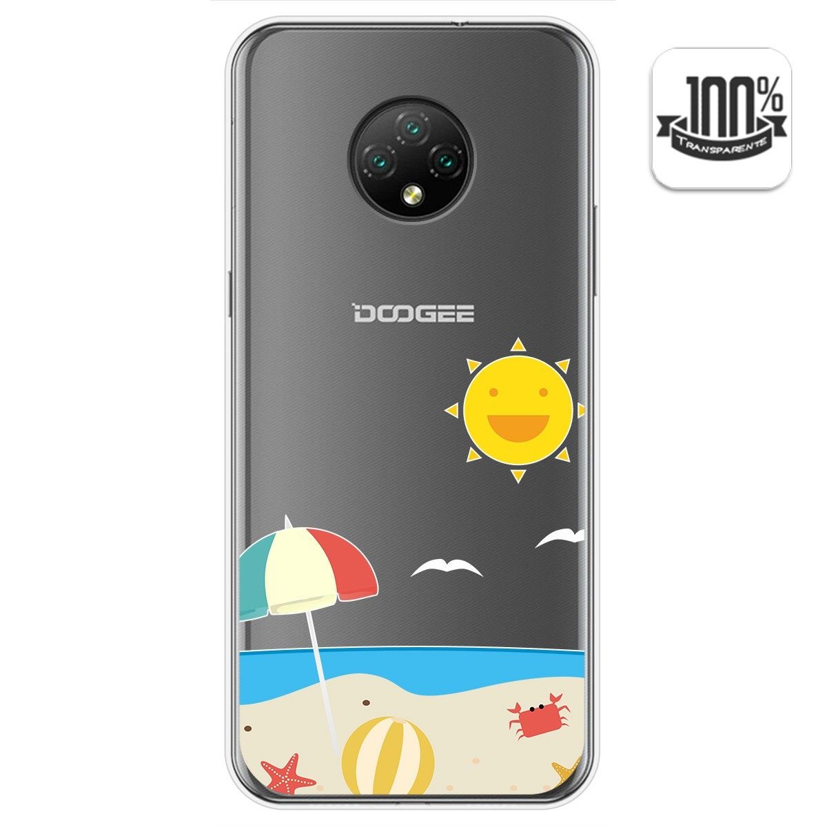 Funda Gel Transparente para Doogee X95 diseño Playa Dibujos