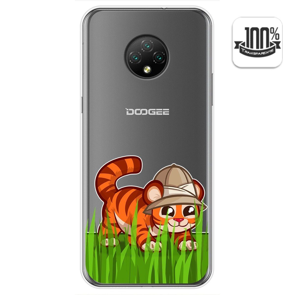 Funda Gel Transparente para Doogee X95 diseño Tigre Dibujos