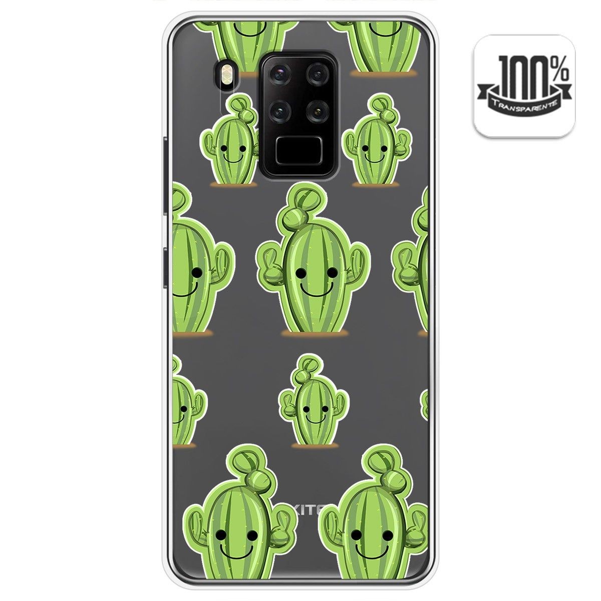 Funda Gel Transparente para Oukitel C18 Pro diseño Cactus Dibujos