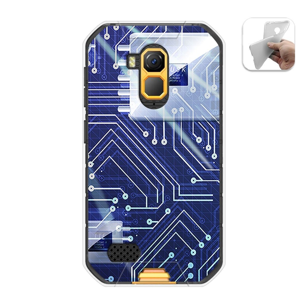 Funda Gel Tpu para Ulefone Armor X7 / X7 Pro diseño Circuito Dibujos