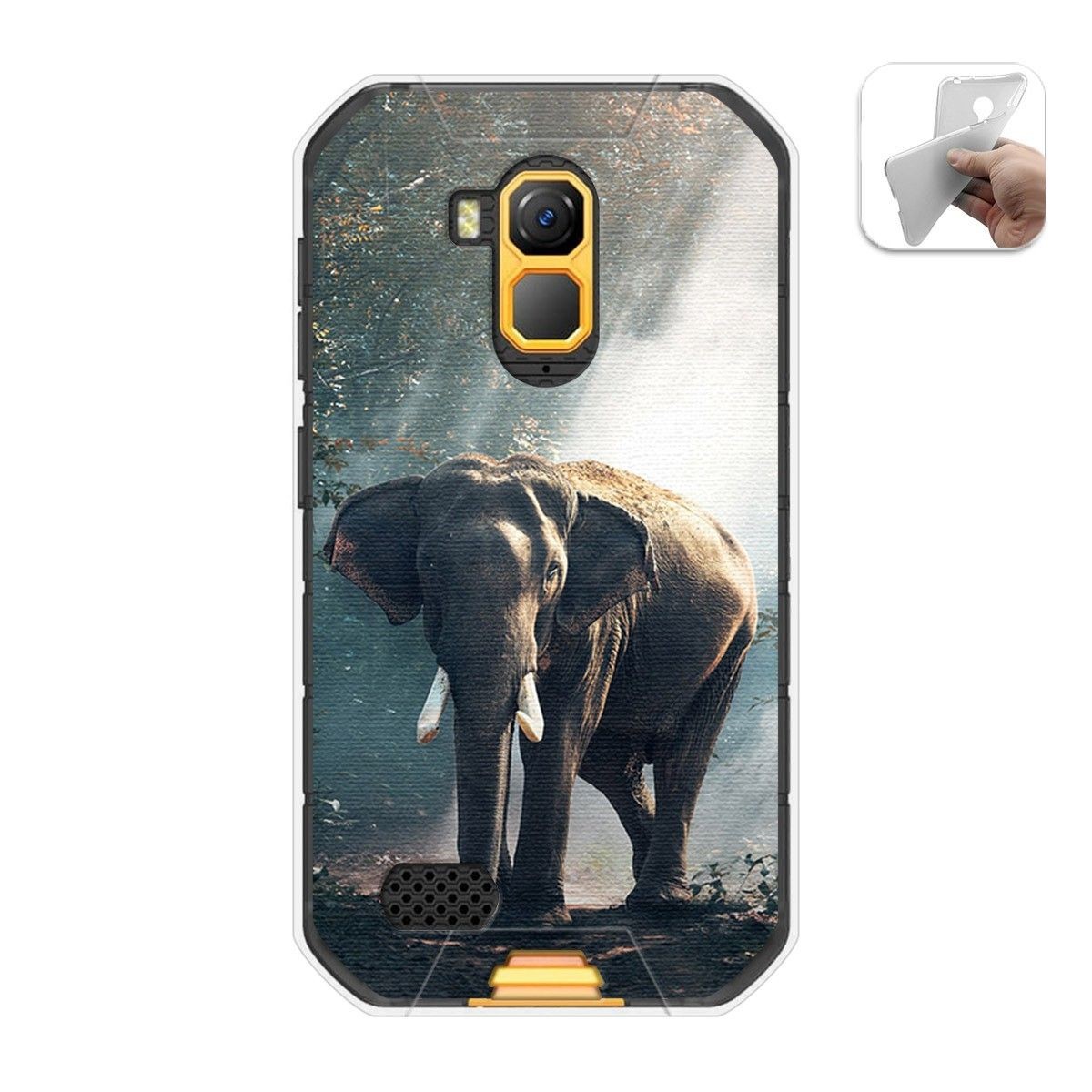 Funda Gel Tpu para Ulefone Armor X7 / X7 Pro diseño Elefante Dibujos