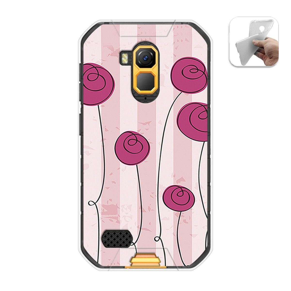 Funda Gel Tpu para Ulefone Armor X7 / X7 Pro diseño Flores Vintage Dibujos