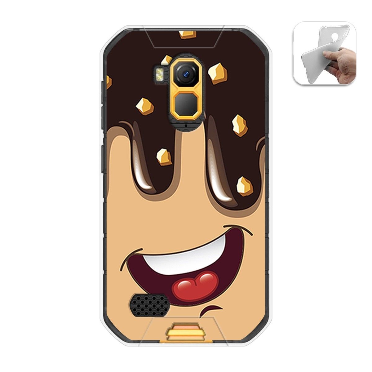 Funda Gel Tpu para Ulefone Armor X7 / X7 Pro diseño Helado Chocolate Dibujos