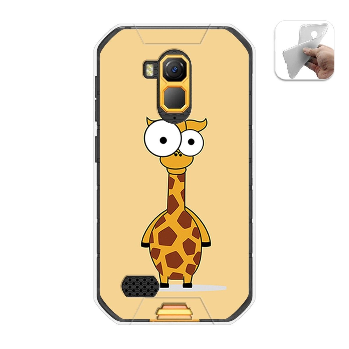 Funda Gel Tpu para Ulefone Armor X7 / X7 Pro diseño Jirafa Dibujos