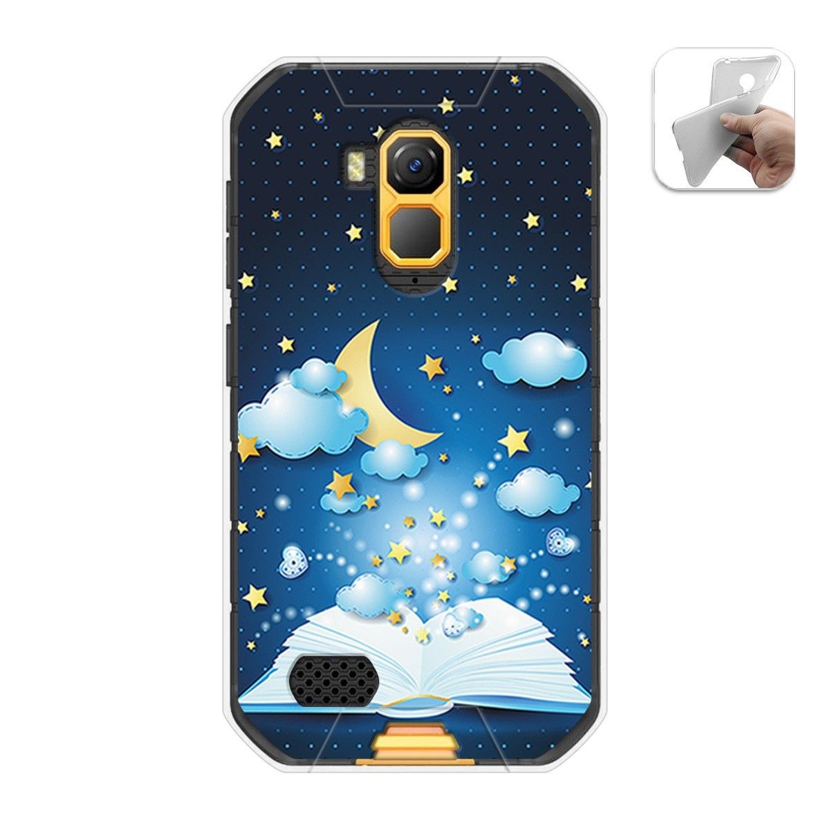 Funda Gel Tpu para Ulefone Armor X7 / X7 Pro diseño Libro Cuentos Dibujos