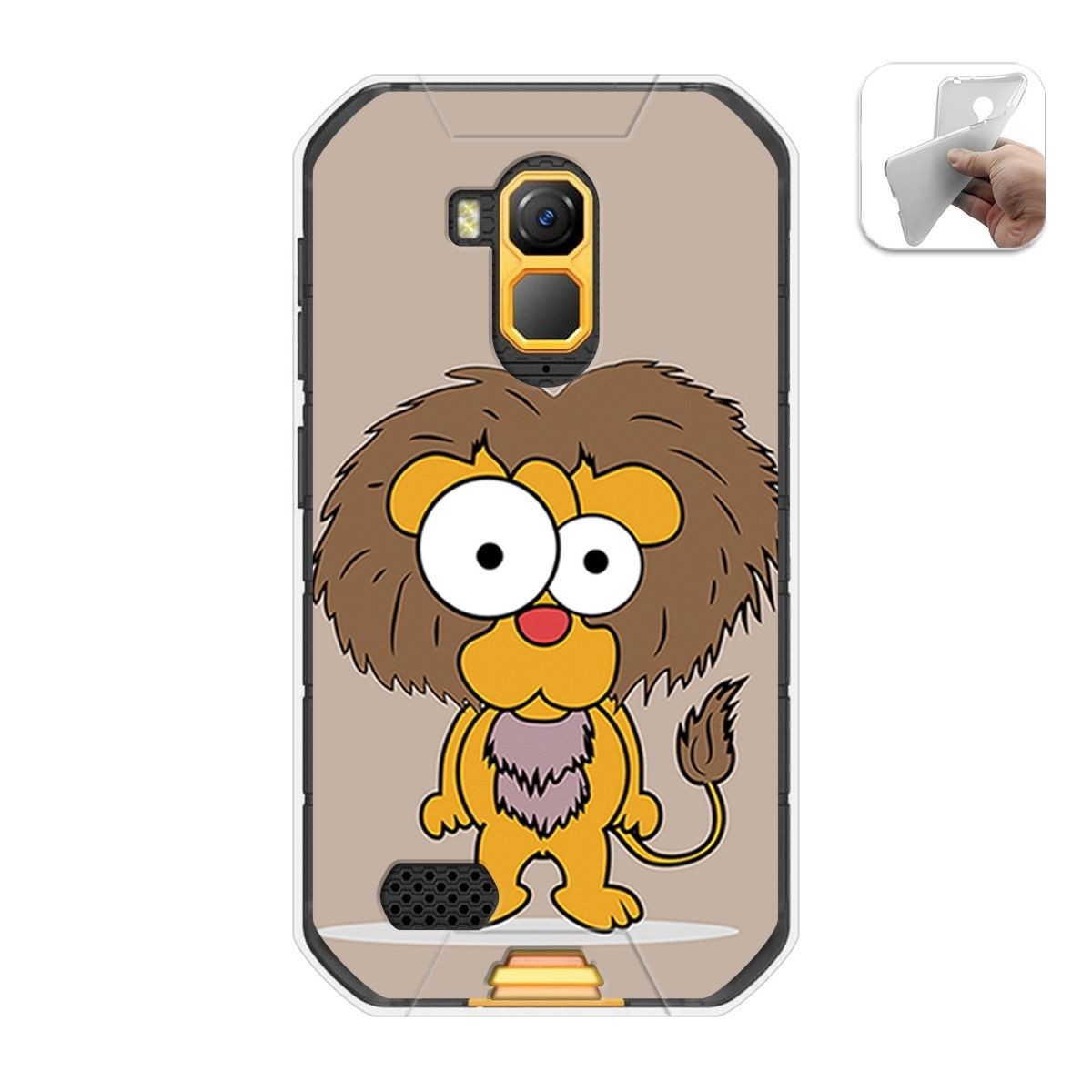 Funda Gel Tpu para Ulefone Armor X7 / X7 Pro diseño Leon Dibujos