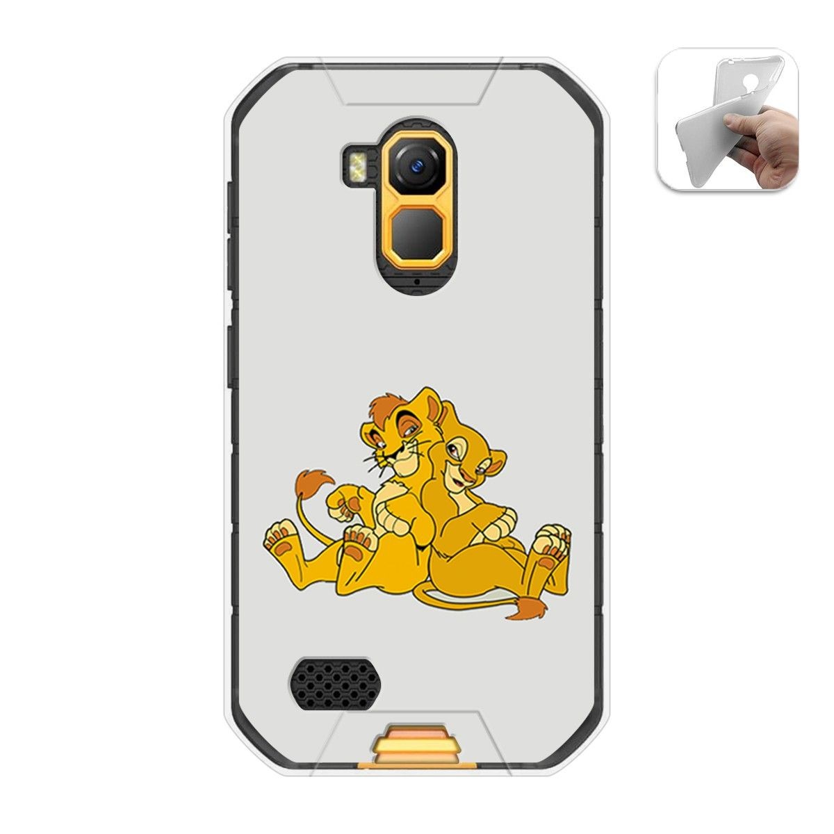 Funda Gel Tpu para Ulefone Armor X7 / X7 Pro diseño Leones Dibujos