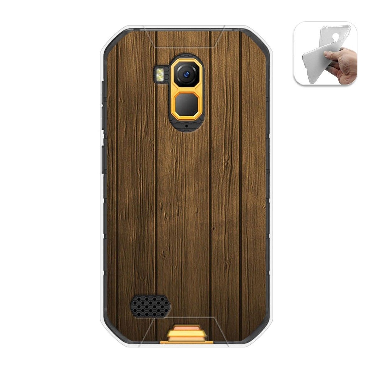 Funda Gel Tpu para Ulefone Armor X7 / X7 Pro diseño Madera Dibujos