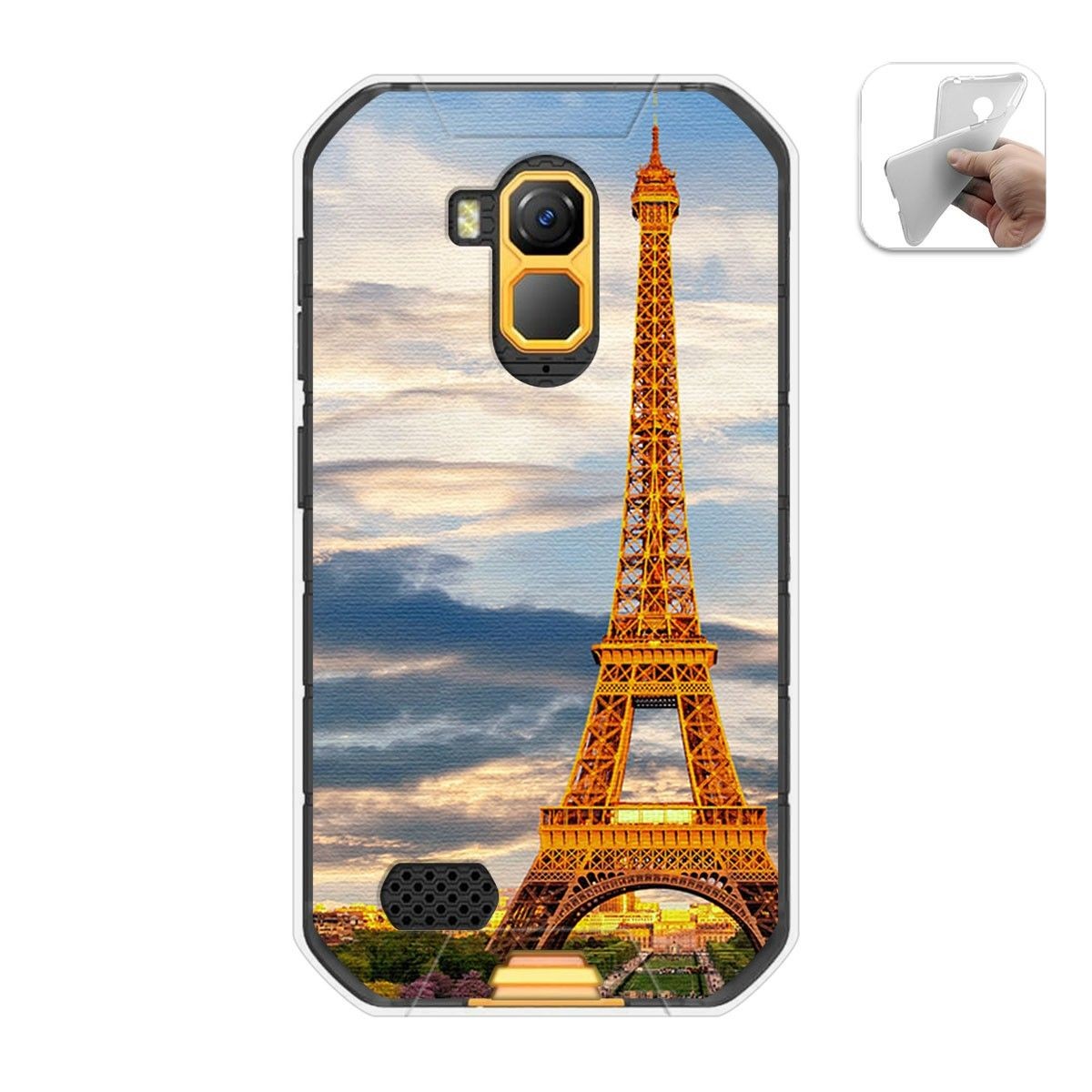 Funda Gel Tpu para Ulefone Armor X7 / X7 Pro diseño Paris Dibujos