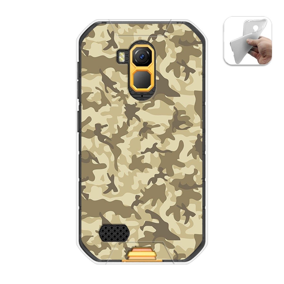 Funda Gel Tpu para Ulefone Armor X7 / X7 Pro diseño Sand Camuflaje Dibujos