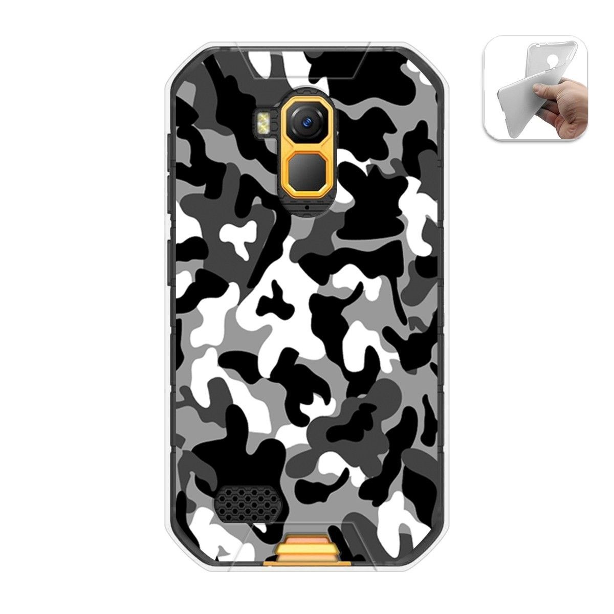 Funda Gel Tpu para Ulefone Armor X7 / X7 Pro diseño Snow Camuflaje Dibujos