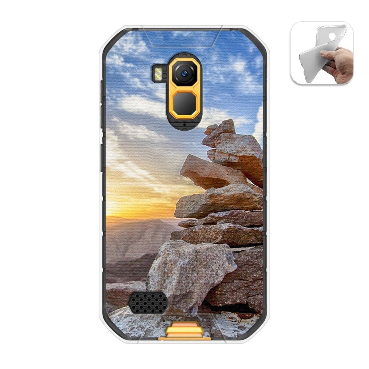 Funda Gel Tpu para Ulefone Armor X7 / X7 Pro diseño Sunset Dibujos