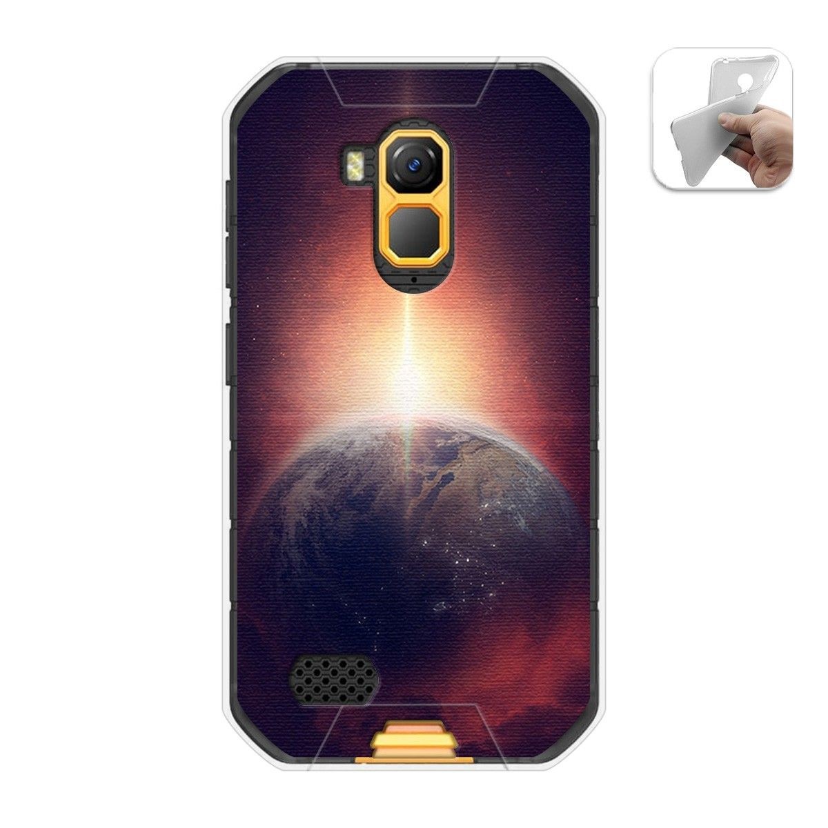 Funda Gel Tpu para Ulefone Armor X7 / X7 Pro diseño Tierra Dibujos