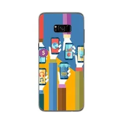 Funda Gel Tpu para Samsung Galaxy S8 Plus Diseño Apps Dibujos