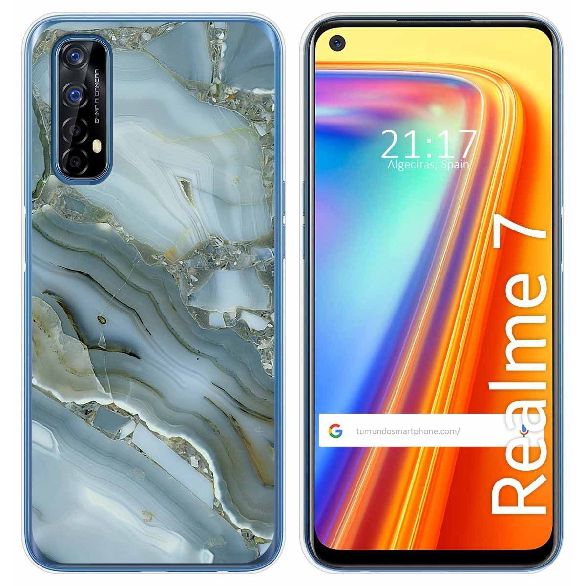 Funda Gel Tpu para Realme 7 diseño Mármol 09 Dibujos