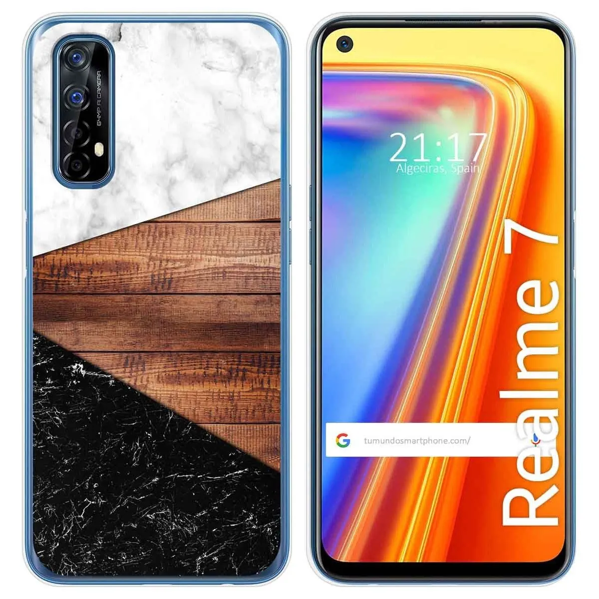 Funda Gel Tpu para Realme 7 diseño Mármol 11 Dibujos