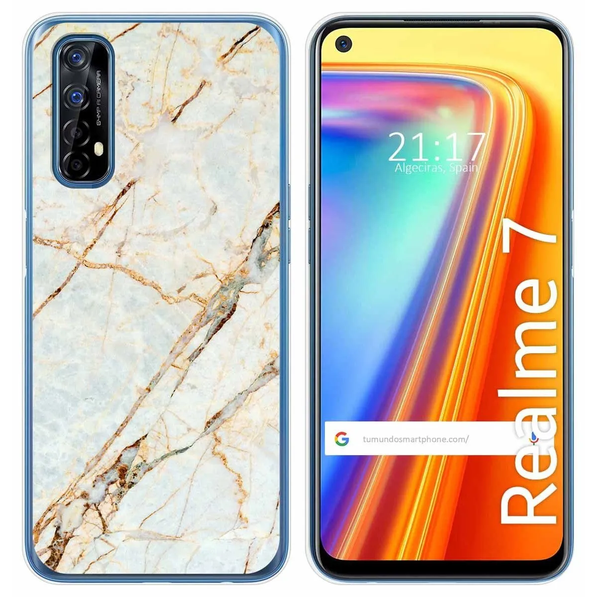 Funda Gel Tpu para Realme 7 diseño Mármol 13 Dibujos