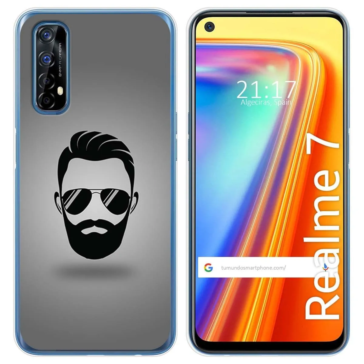 Funda Gel Tpu para Realme 7 diseño Barba Dibujos