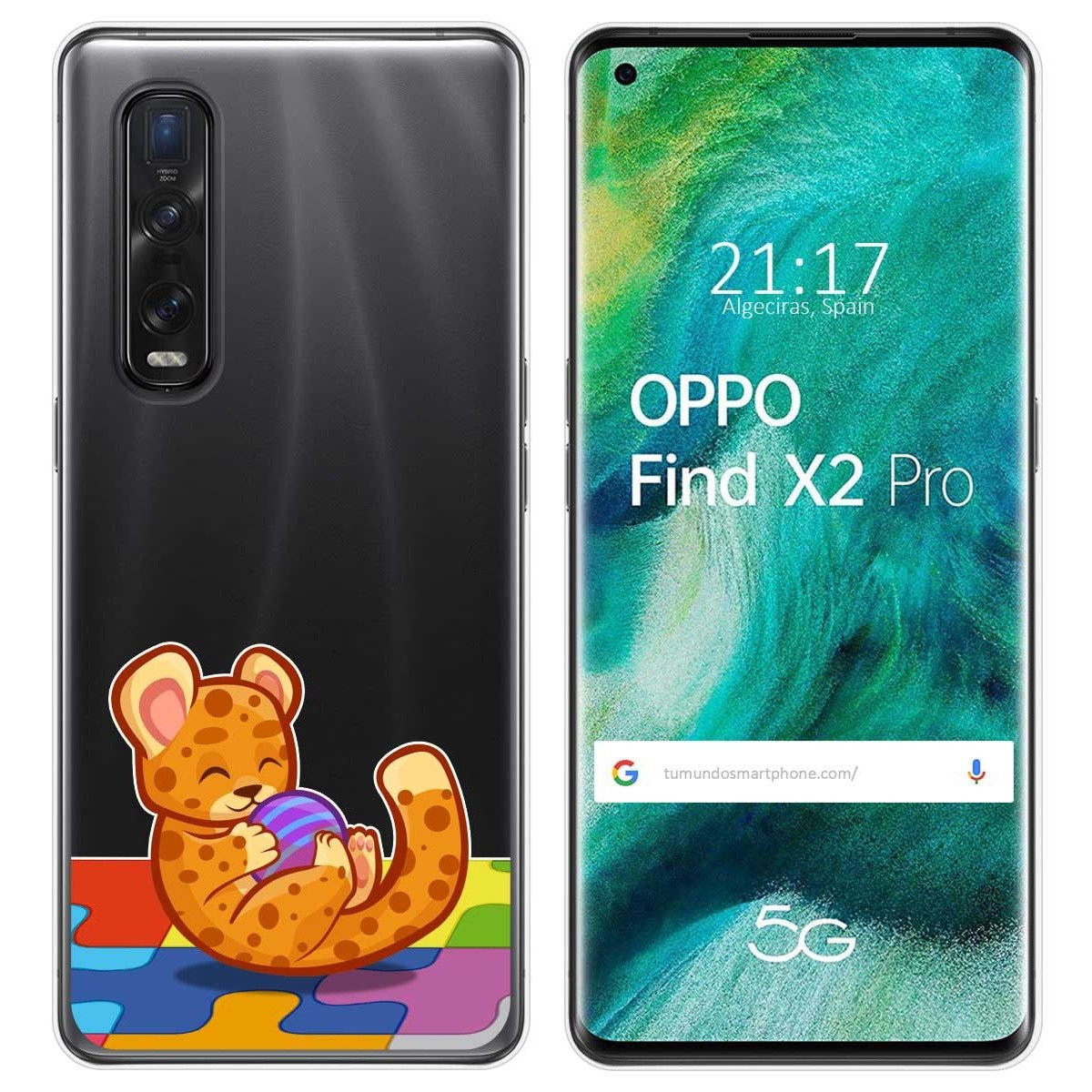 Funda Gel Transparente para Oppo Find X2 Pro diseño Leopardo Dibujos