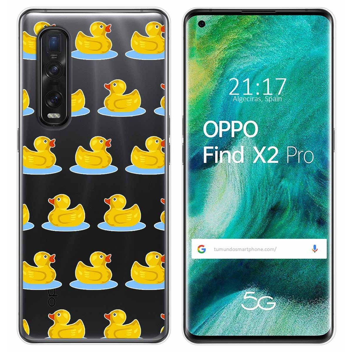 Funda Gel Transparente para Oppo Find X2 Pro diseño Pato Dibujos