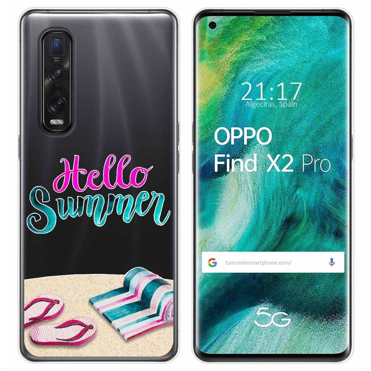 Funda Gel Transparente para Oppo Find X2 Pro diseño Summer Dibujos